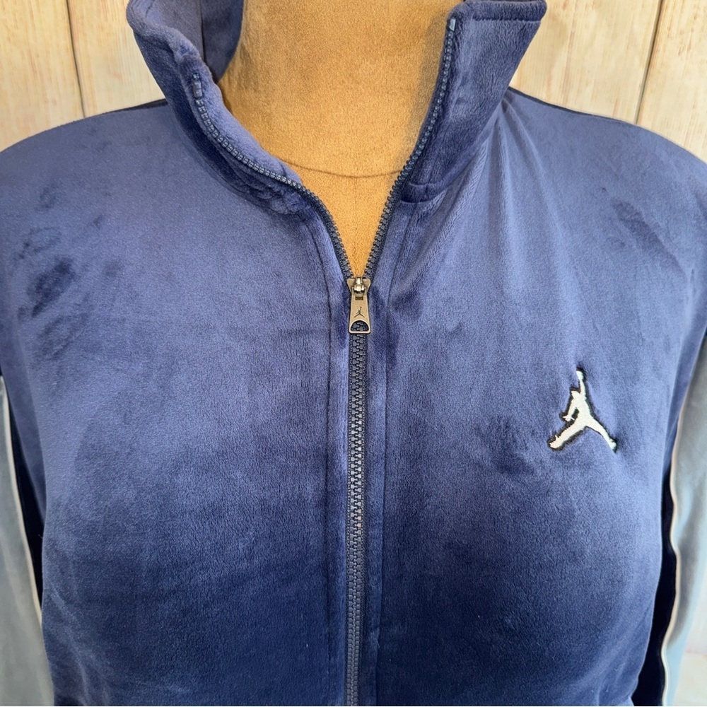 Nike Jordan Flight Women's Velour Jacket, oversized, sweatshirt full zip M NAVY​ - Picture 4 of 16